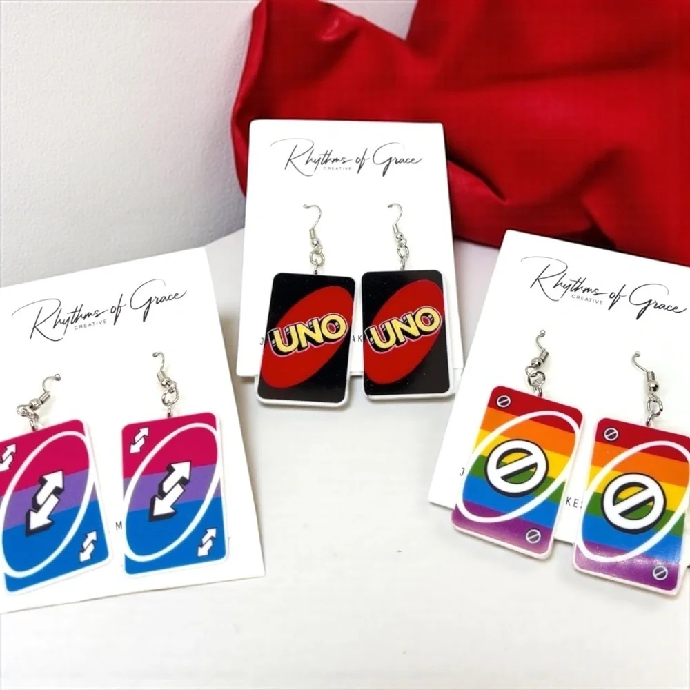 UNO-Forgettable Fun: Colorful Card Earrings That Deal Style! NWT Jewelry